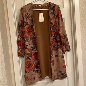 Solitaire x Anthropologie Floral Open Jacket Cardigan, NWT